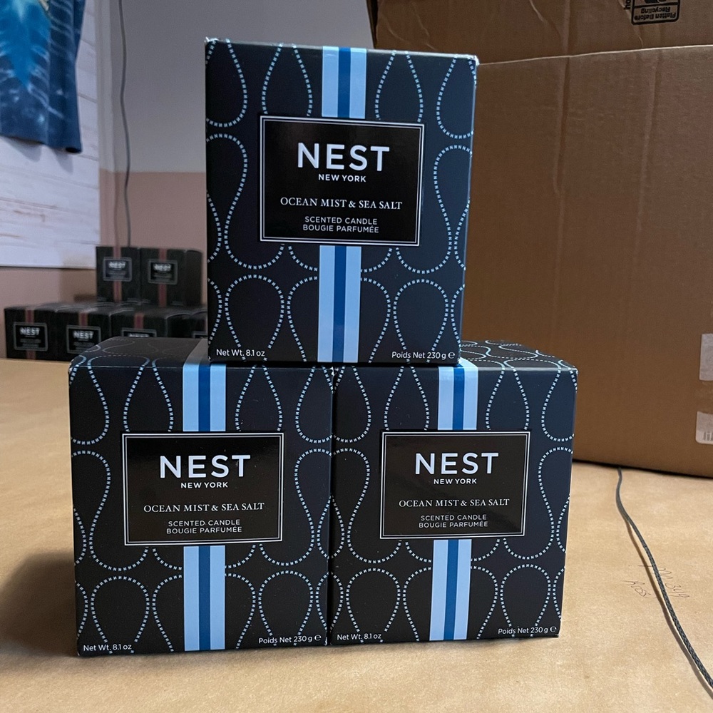 LOT of 3 Nest New York Ocean Mist & Sea Salt Scented Candles 8.1oz NEW